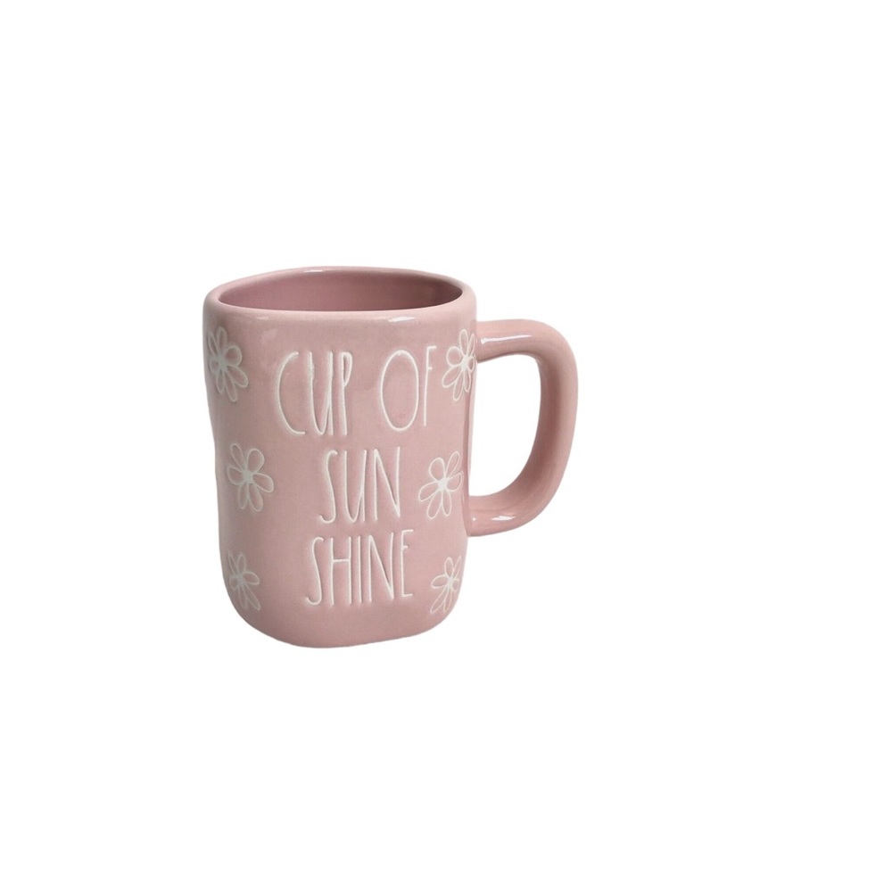 Rae Dunn “Cup of Sunshine” Mug | Pinkish and White Stenciling FarmhousCoffee Mug